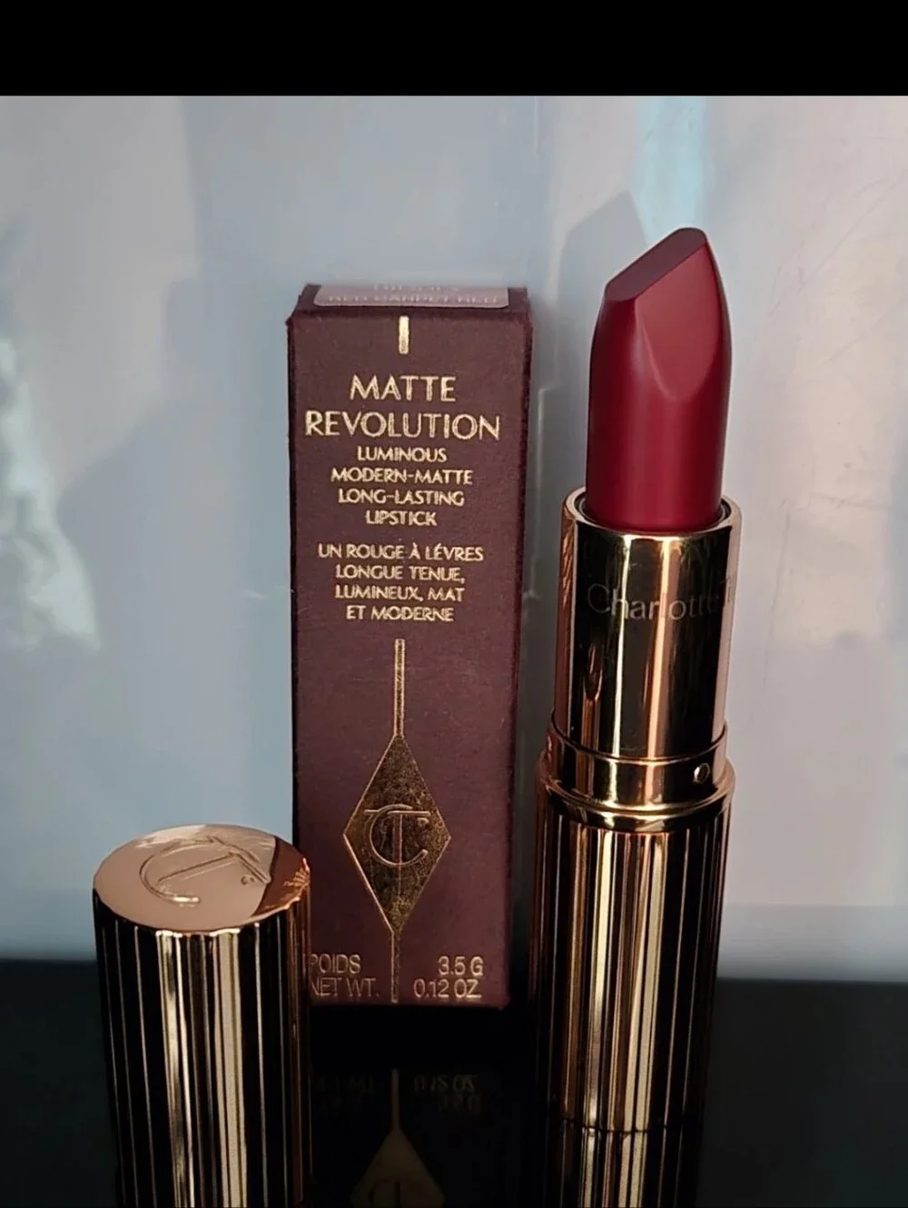 Charlotte Tilbury Matte Revolution Luminous Modern Lipstick Red Carpet RED NIB